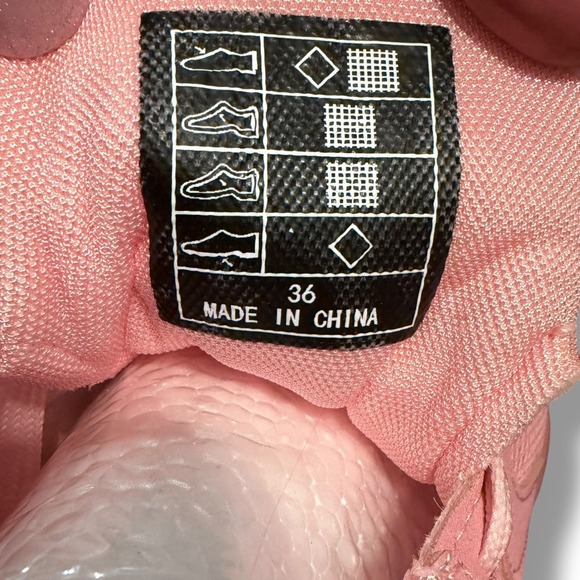 NIB Womens Chunky Sneakers Pink Mesh Lace Up Platform Fashion Athletic Sz  6 - Picture 5 of 16